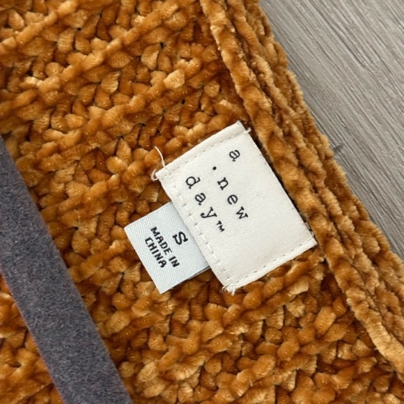 A New Day Mustard Chenille Sweater β Size S π - Picture 3 of 4